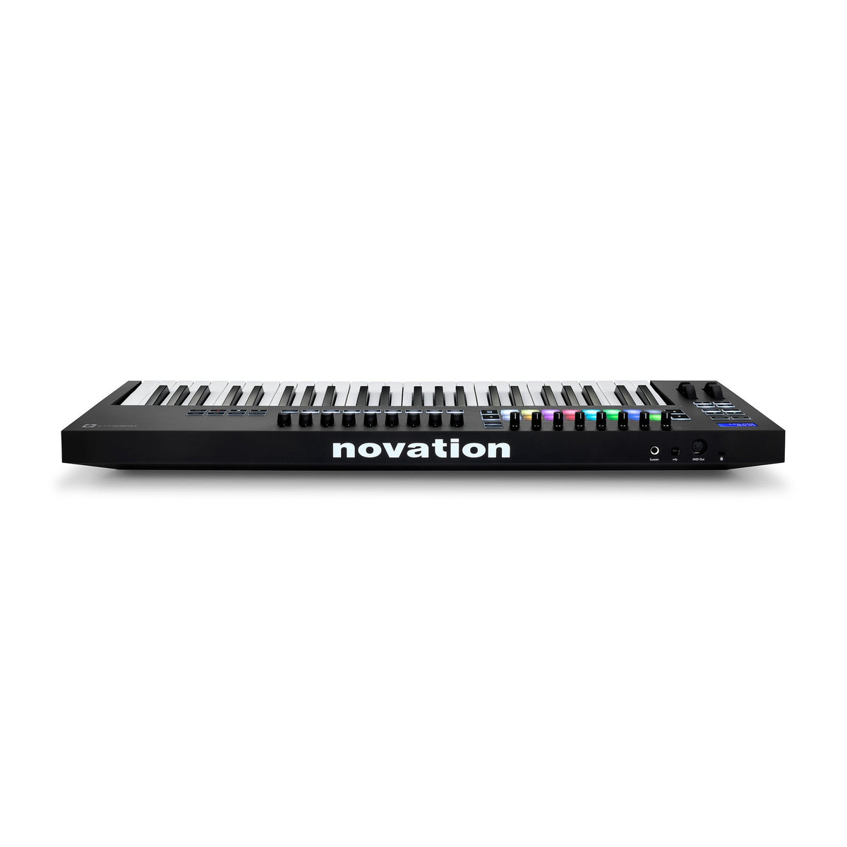 Novation Launchkey 49 MK3 rear panel showing USB port and sustain pedal input
