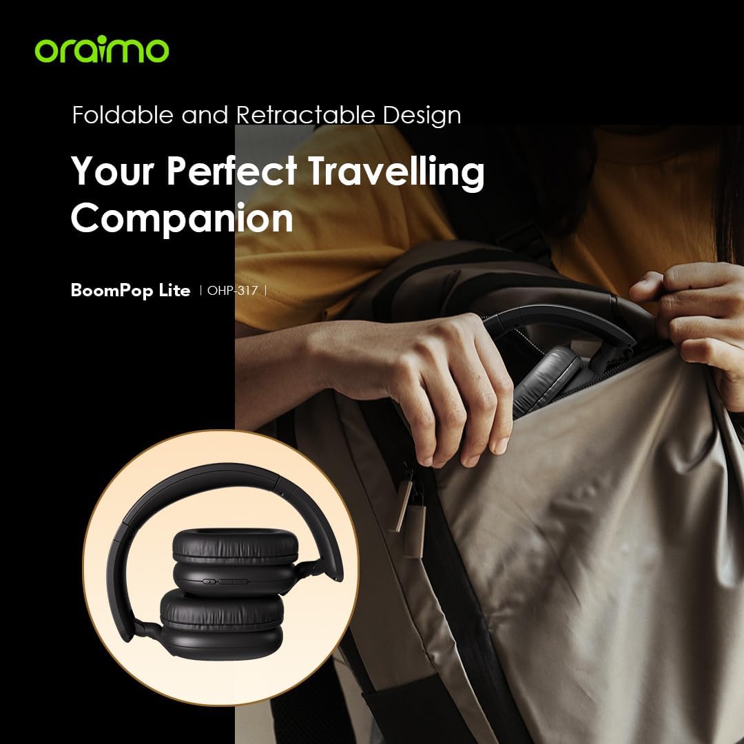Oraimo BoomPop Lite folded compact for travel, foldable wireless headphones Kenya