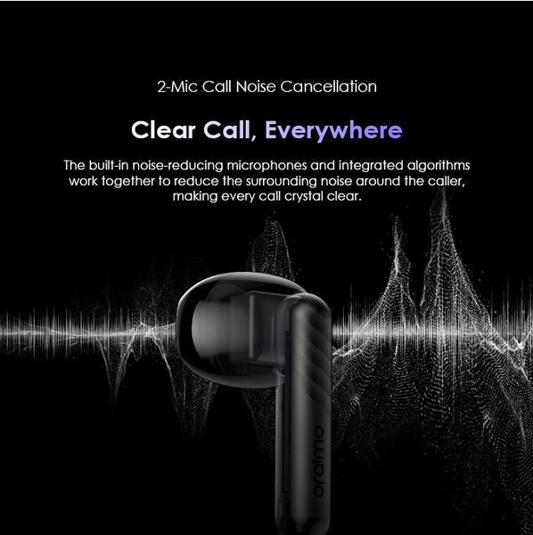 Oraimo FreePods Neo touch controls and dynamic bass driver detail, Kenya warranty included