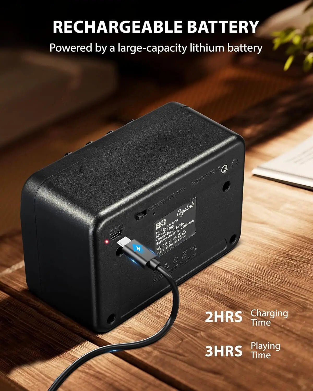 POGOLAB Wireless Bluetooth Speaker – 5W Portable Guitar Amp with Dual Channels, Rechargeable for Daily Practice and Jam Sessions - ZAMAR AUDIO SOLUTIONS