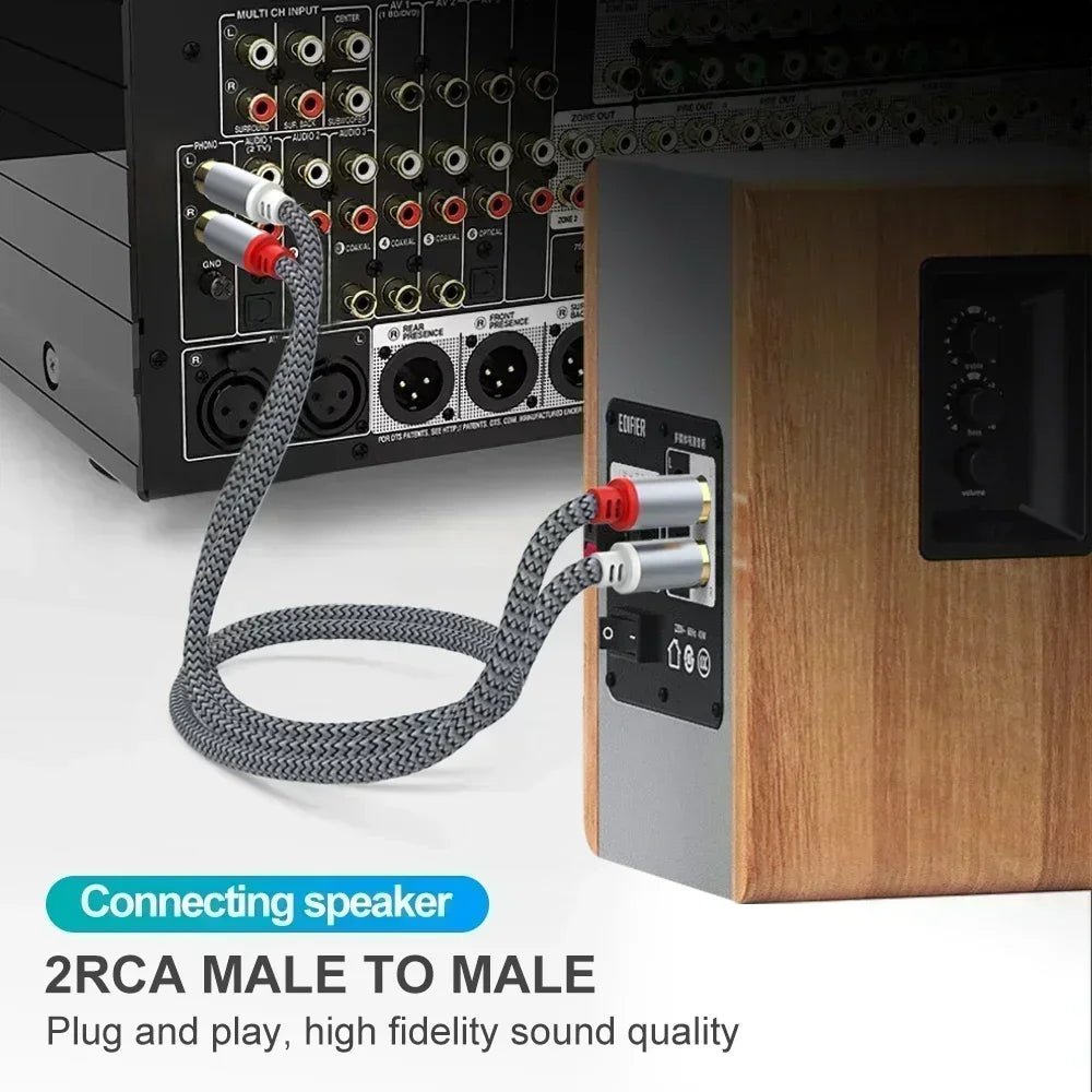 RCA Cable 2 RCA To 2 RCA Stereo Cables – Male to Male Aux Cable Jack for Home Theater, HDTV, TV, DVD, Loudspeaker, Power Amplifie - ZAMAR AUDIO SOLUTIONS