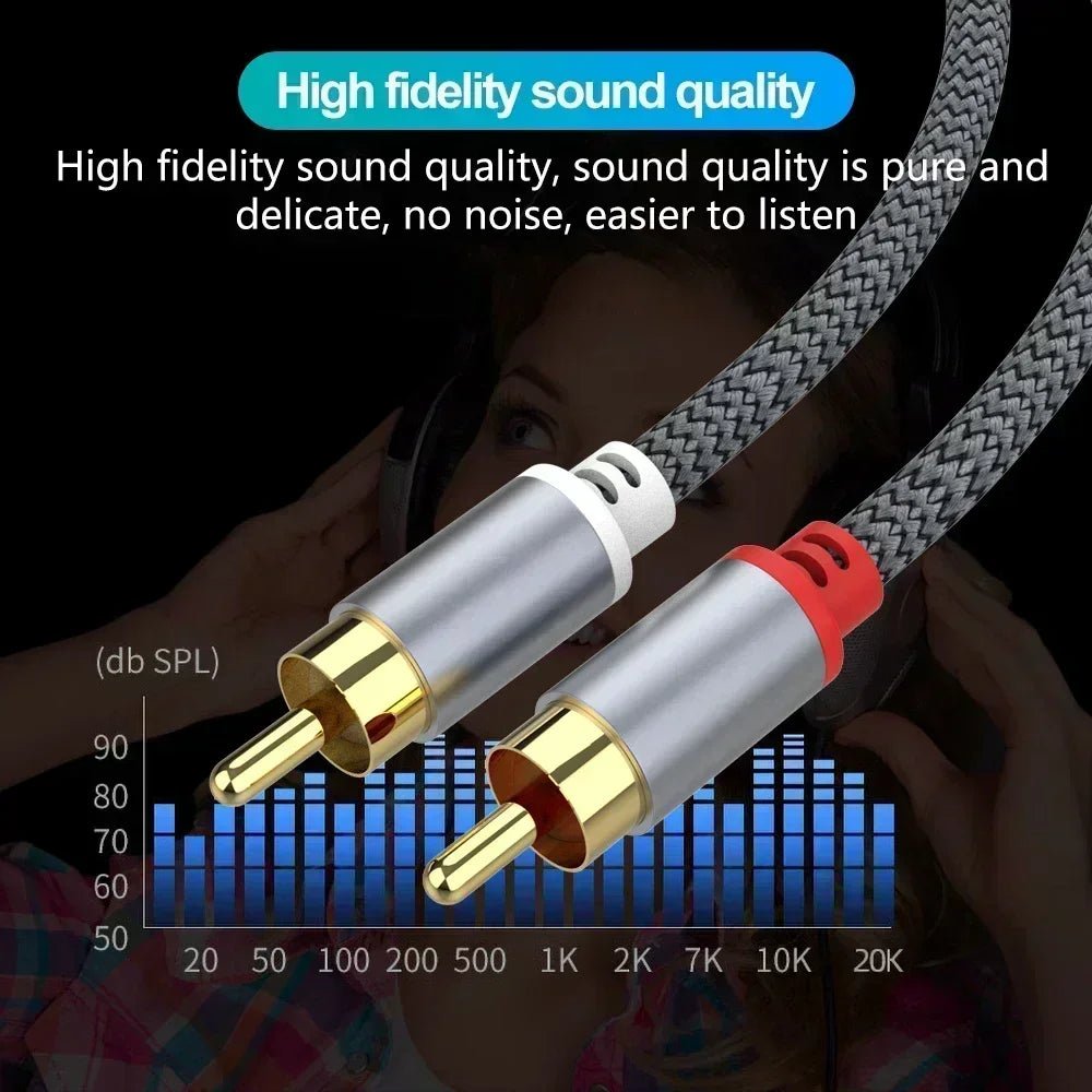 RCA Cable 2 RCA To 2 RCA Stereo Cables – Male to Male Aux Cable Jack for Home Theater, HDTV, TV, DVD, Loudspeaker, Power Amplifie - ZAMAR AUDIO SOLUTIONS