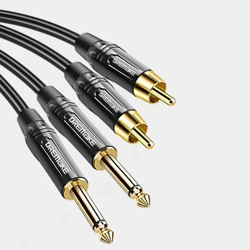 RCA To 1/4 Audio Cable – 2x 6.35mm TS to 2x RCA Male to Male Stereo Audio Adapter Cables for Microphone, Mixer, Sound Card, Amp - ZAMAR AUDIO SOLUTIONS