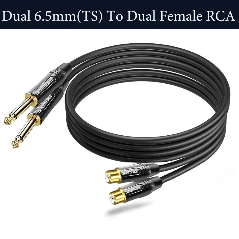 RCA To 1/4 Audio Cable – 2x 6.35mm TS to 2x RCA Male to Male Stereo Audio Adapter Cables for Microphone, Mixer, Sound Card, Amp - ZAMAR AUDIO SOLUTIONS