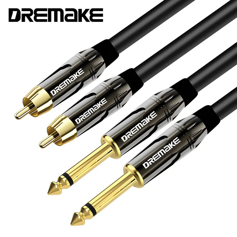 RCA To 1/4 Audio Cable – 2x 6.35mm TS to 2x RCA Male to Male Stereo Audio Adapter Cables for Microphone, Mixer, Sound Card, Amp - ZAMAR AUDIO SOLUTIONS