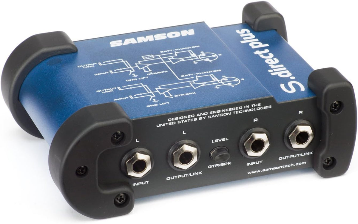 Samson S-Direct Plus active direct box front panel with dual inputs and ground lift switch