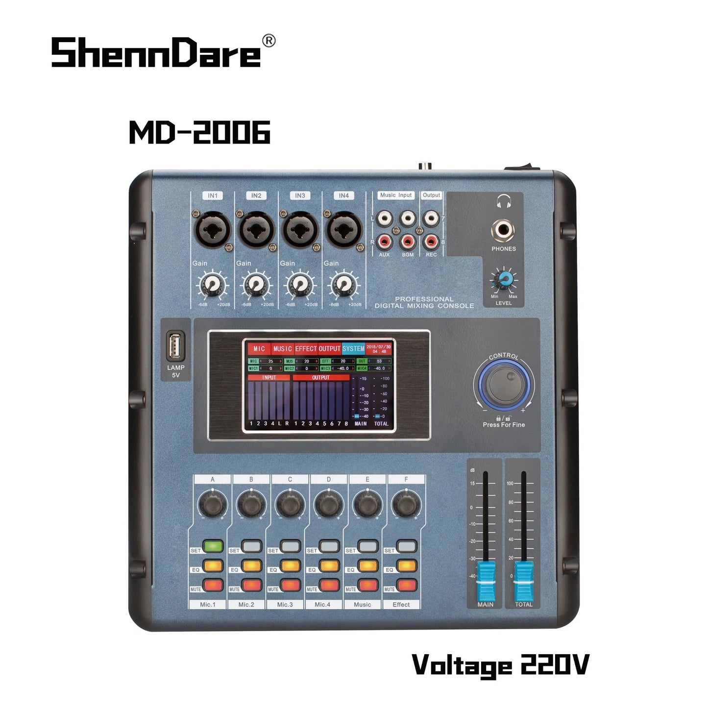 ShennDare MD2006 Screen - Touch Digital Mixer – 6 Channels Professional DJ Controller Audio Mixing Console with WIFI/USB - ZAMAR AUDIO SOLUTIONS