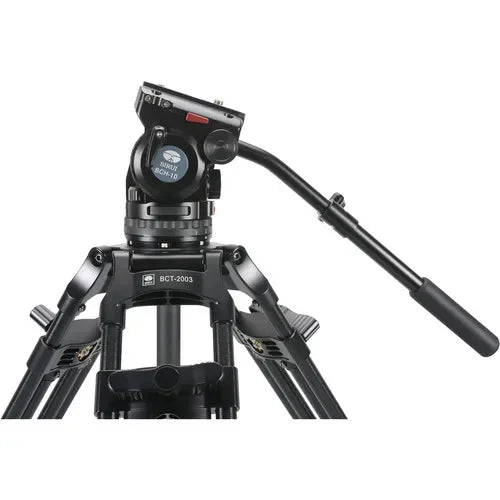Sirui BCT - 2003 Professional Aluminum Tripod & BCH - 20 Ground Mid - Level 75mm Bowl Video Head Bundle – 22 lb Broadcast Quality - ZAMAR AUDIO SOLUTIONS