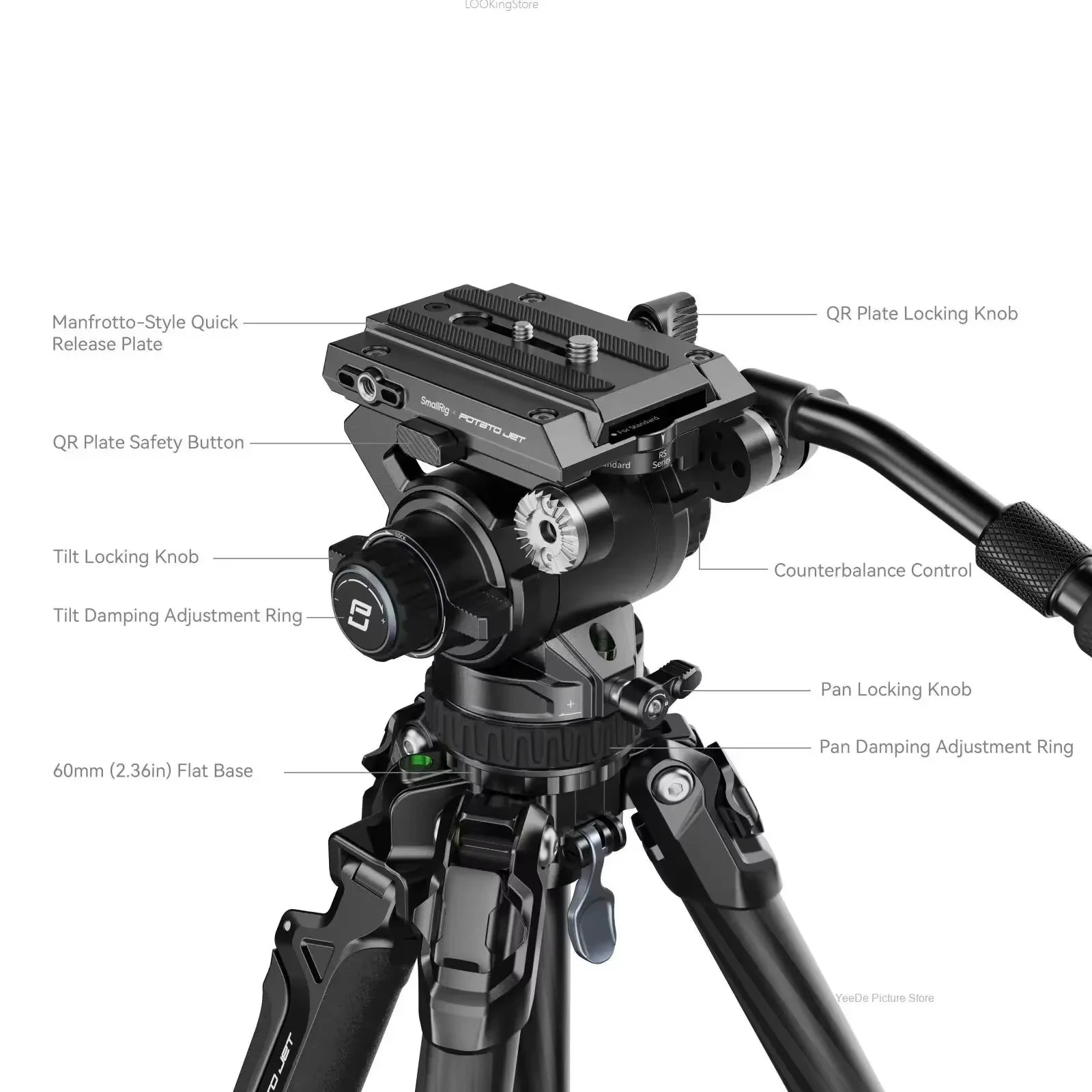 SmallRig X Potato Jet TRIBEX Hydraulic Carbon Fiber Tripod Kit 4259 – Professional Camera Tripod for Outdoor Video - ZAMAR AUDIO SOLUTIONS