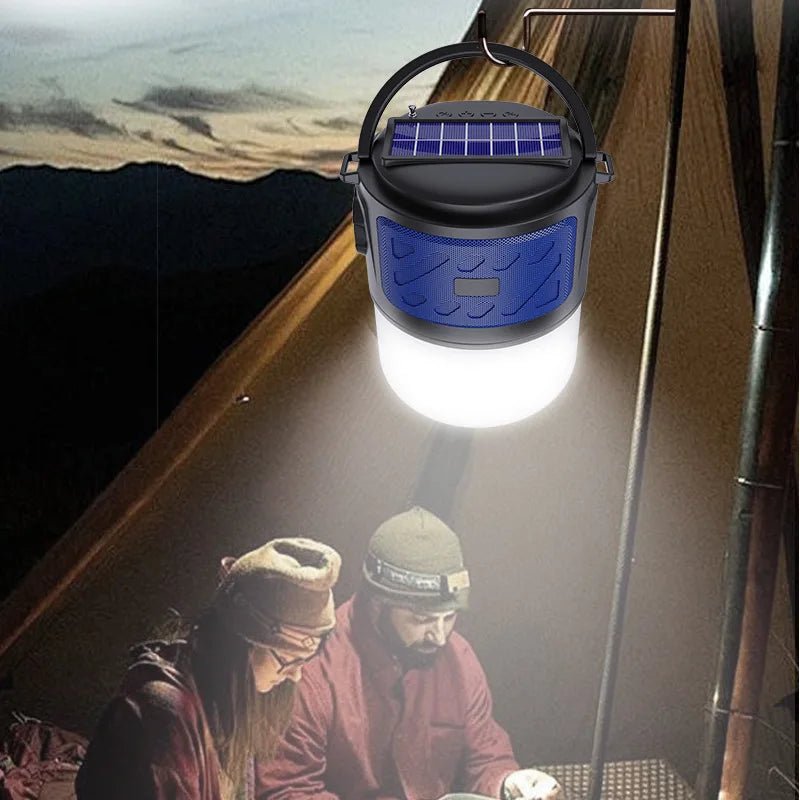 V12 Outdoor Solar Lighting Camping Light Wireless Bluetooth Speaker – Portable Subwoofer, FM, TF Card, Convenient Card Insertion - ZAMAR AUDIO SOLUTIONS