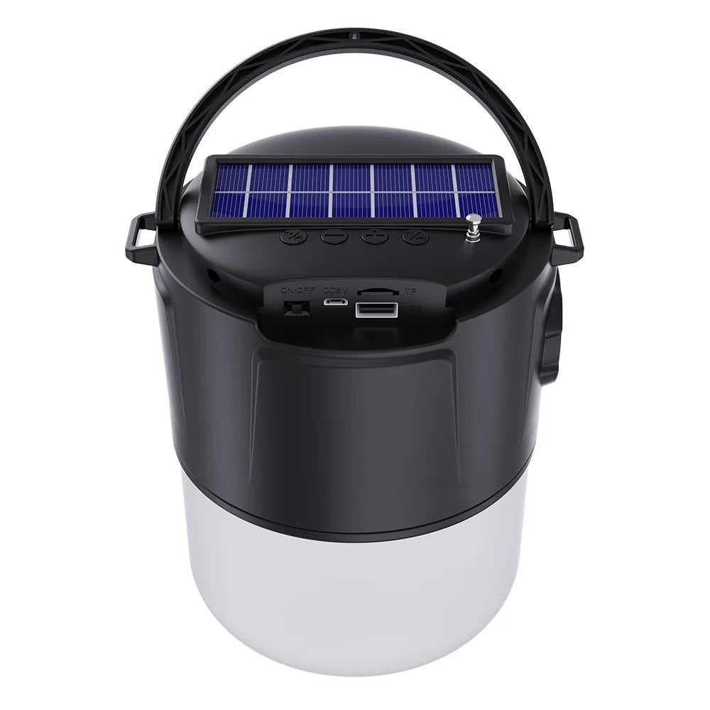 V12 Outdoor Solar Lighting Camping Light Wireless Bluetooth Speaker – Portable Subwoofer, FM, TF Card, Convenient Card Insertion - ZAMAR AUDIO SOLUTIONS