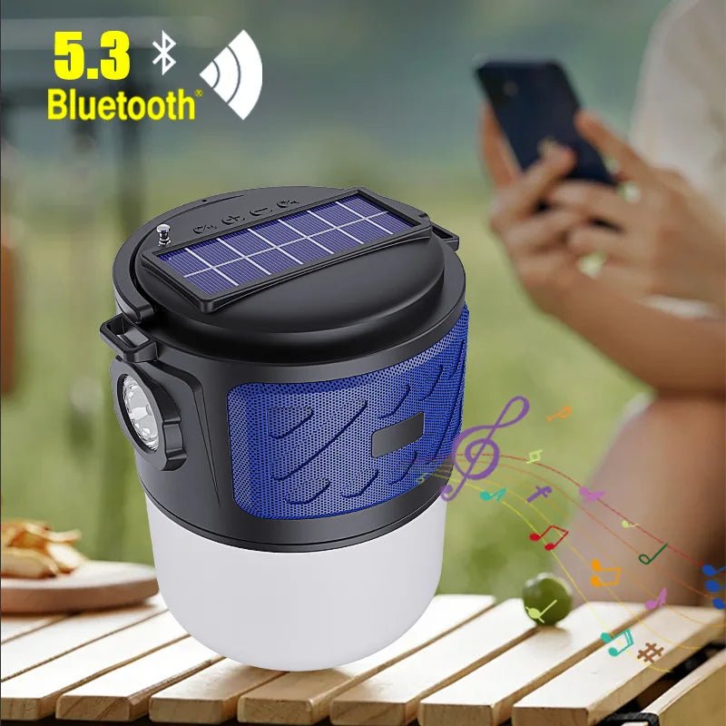 V12 Outdoor Solar Lighting Camping Light Wireless Bluetooth Speaker – Portable Subwoofer, FM, TF Card, Convenient Card Insertion - ZAMAR AUDIO SOLUTIONS