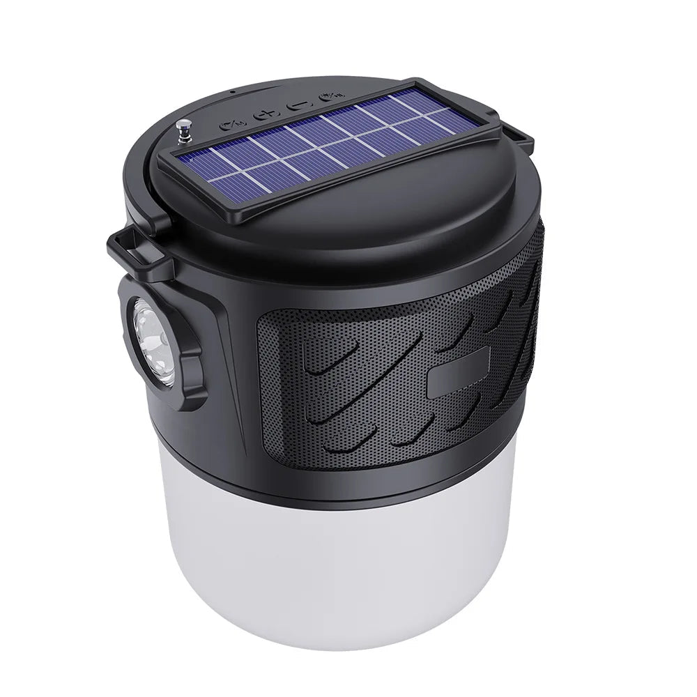 V12 Outdoor Solar Lighting Camping Light Wireless Bluetooth Speaker – Portable Subwoofer, FM, TF Card, Convenient Card Insertion - ZAMAR AUDIO SOLUTIONS