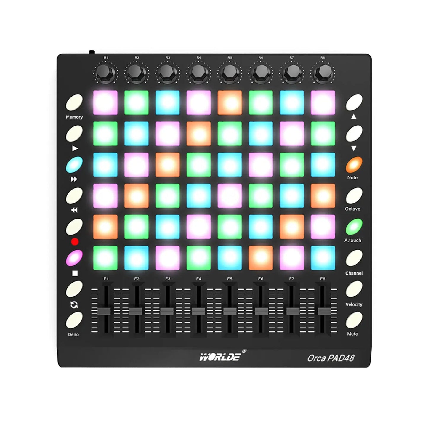 Worlde ORCA PAD48 PRO MIDI Keyboard Pad Controller – 16 Drum Pads, 48 RGB Backlit Pads, USB MIDI, DJ Remix - ZAMAR AUDIO SOLUTIONS