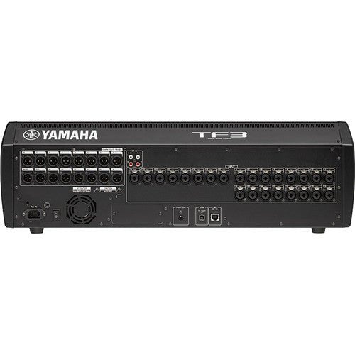 Yamaha TF3 digital mixer back view — 48-input TouchFlow console