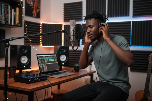 Kenyan musician recording in a home studio — Zamar Audio Solutions