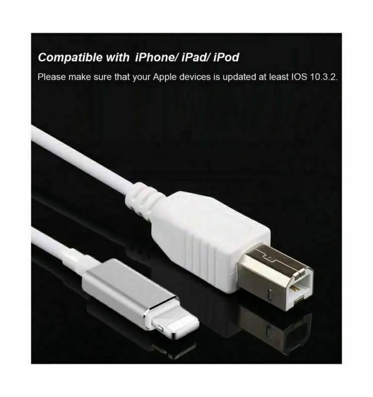 1/2PCS Lightning to Type-B MIDI Keyboard Converter Cable 1M – For iPhone iPad iOS - ZAMAR AUDIO SOLUTIONS