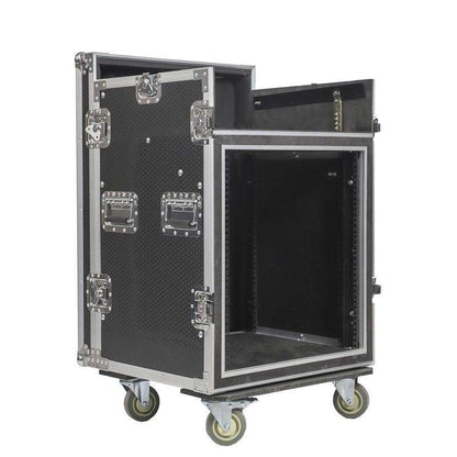 12U flight case Kenya steel ball corners and reinforced aluminum edging detail, rackmount road case