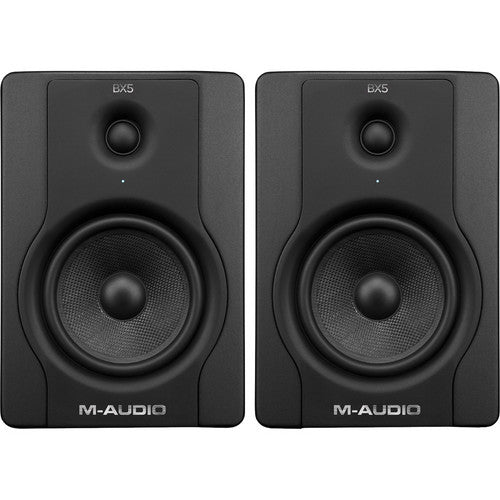 M-Audio BX5 D2 studio monitor Kenya — matched stereo pair shown side by side, front-facing flat view