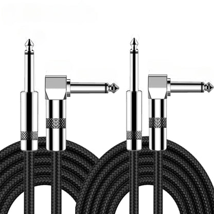 1/4 Inch Right Angled to Straight Guitar Cable – TS 6.35mm Male Instrument Mono 6.5mm Cord for Electric Guitar, Mandolin, Pro Audio - ZAMAR AUDIO SOLUTIONS