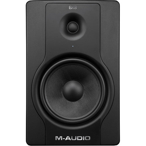 M-Audio BX8 D2 studio monitor Kenya — straight-on front view of matte black cabinet and woven cone driver