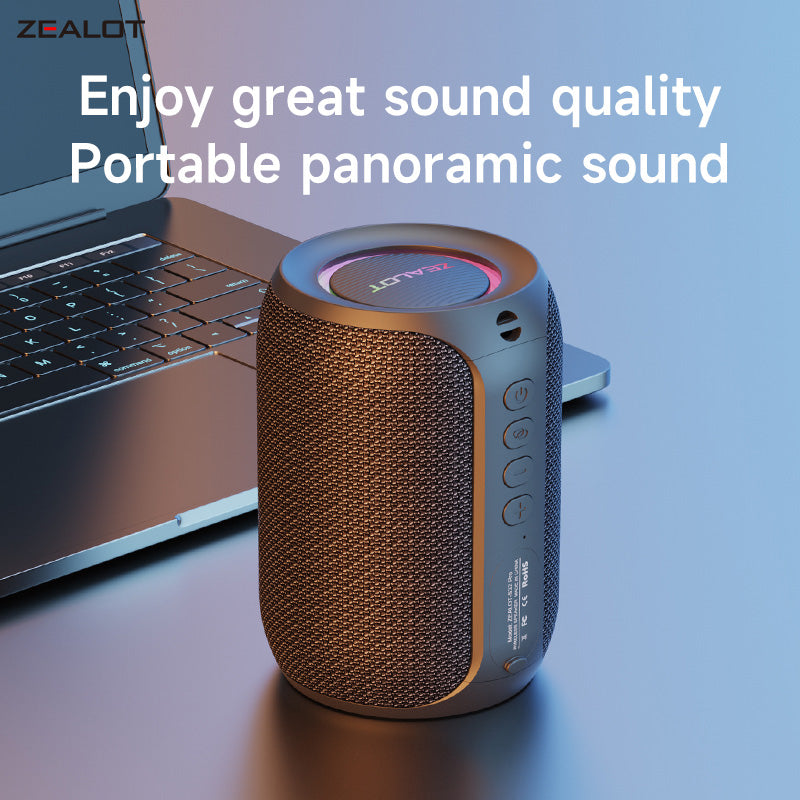 ZEALOT S32PRO Portable Bluetooth Speaker – 15W Waterproof, Long Battery, LED Lights (Nairobi Delivery)
