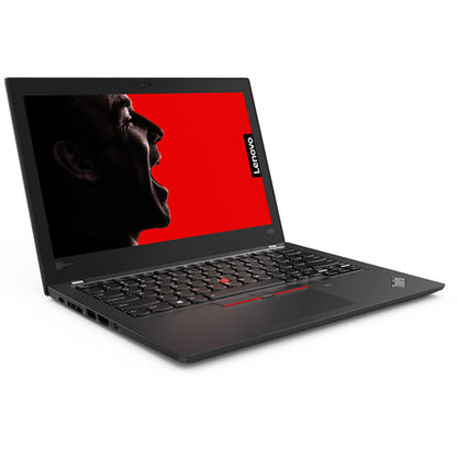 ThinkPad X280 notebook Kenya — three-quarter front view, open lid with Lenovo brand screen and red TrackPoint visible
