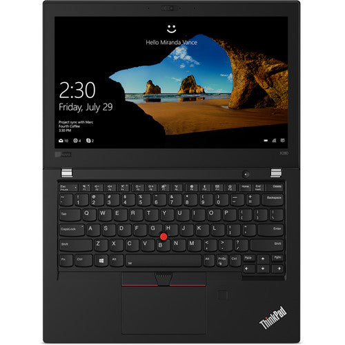 ThinkPad X280 notebook Kenya — top-down open view showing full keyboard, TrackPoint, fingerprint reader, and Windows login