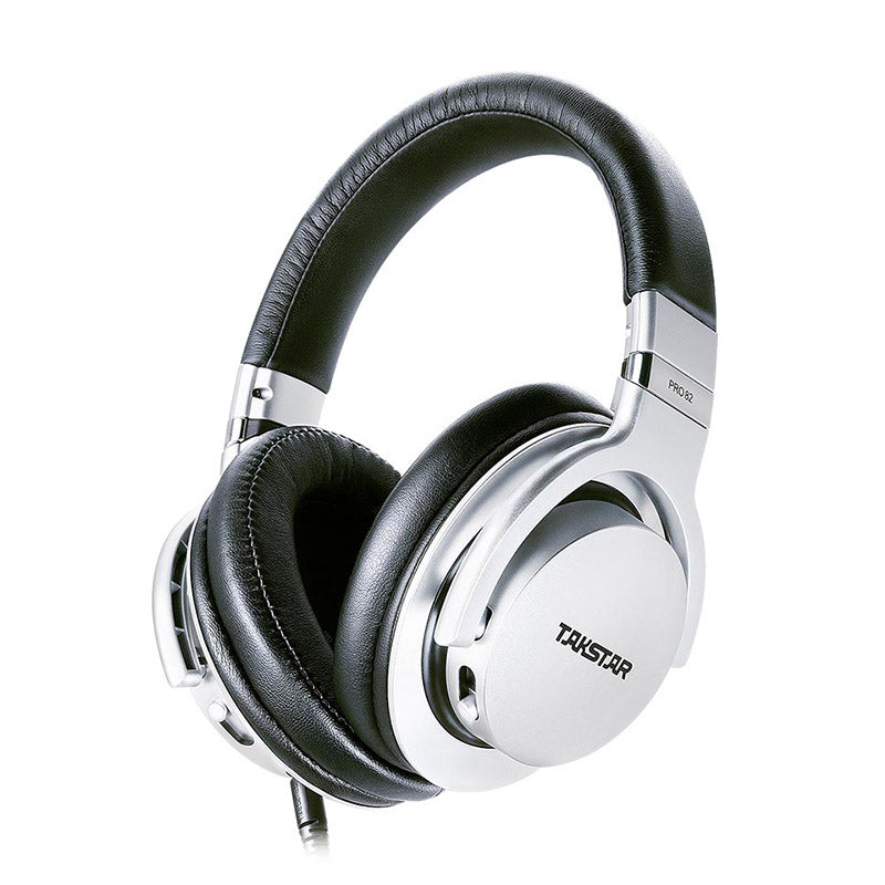 Takstar PRO 82 studio headphones Kenya silver and black closed-back over-ear angled front view