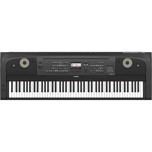 Yamaha DGX-670 portable grand piano full view – 88 weighted keys in black