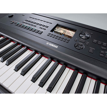 Yamaha DGX-670 keyboard close-up showing key action