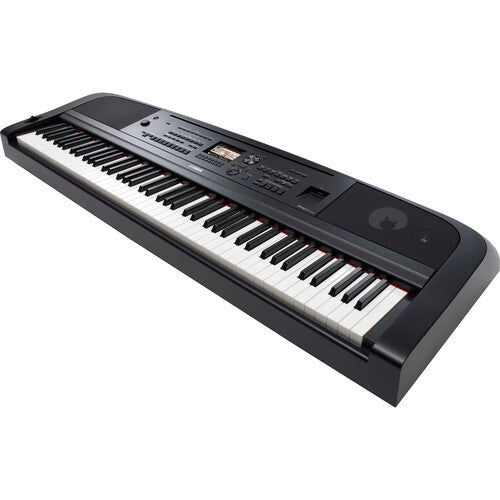 Yamaha DGX-670 portable grand piano full view – 88 weighted keys in black