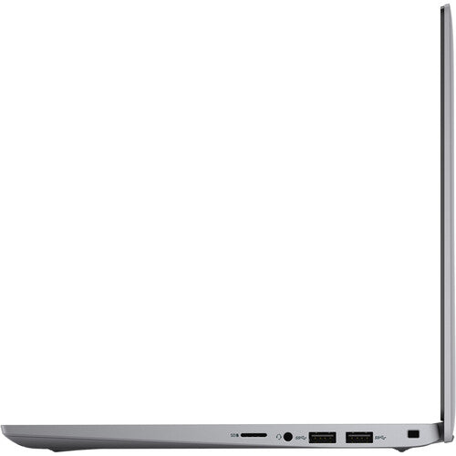 Dell Latitude 3320 Kenya – right-side close-up, SD card slot, 3.5mm jack, two USB-A ports, Kensington lock slot