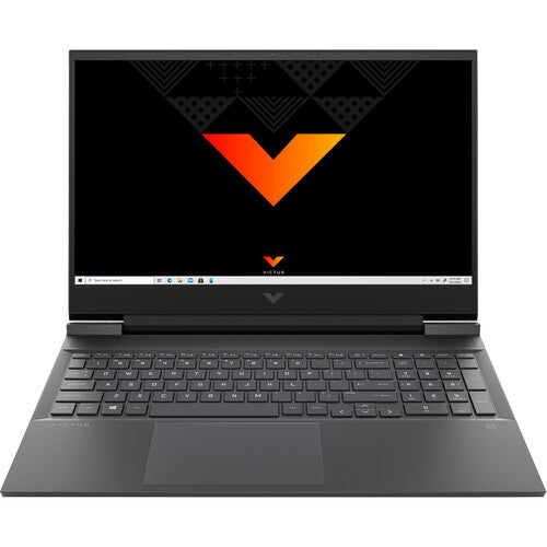 HP Victus 16 Kenya front-on view with Victus logo displayed on 16-inch FHD screen, dark chassis