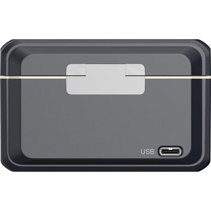 Hollyland Lark M2 Kenya charging case rear showing USB-C charging port and hinge clip