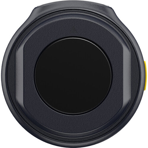 Hollyland Lark M2 Kenya transmitter top-down view showing circular microphone capsule and black body