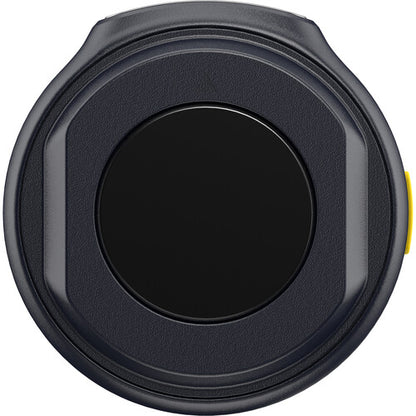 Hollyland Lark M2 Kenya transmitter top-down view showing circular microphone capsule and black body