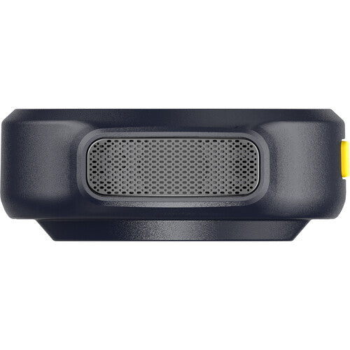 Hollyland Lark M2 Kenya transmitter top-down view showing circular microphone capsule and black body