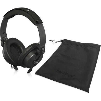 Behringer BH30 studio headphones Kenya shown with included black drawstring carry pouch for storage and transport