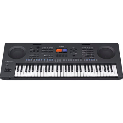 Yamaha PSR-SX620 arranger keyboard Kenya straight-on top view showing full 61-key layout and color LCD`
