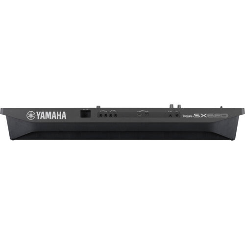 Yamaha PSR-SX620 arranger keyboard Kenya rear panel showing Yamaha logo, power input and PSR-SX620 model label`