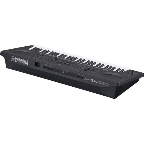 Yamaha PSR-SX620 arranger keyboard Kenya overhead angled view showing full keys and control panel`