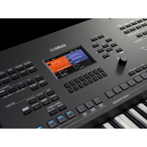 Yamaha PSR-SX620 arranger keyboard Kenya Chord Looper and Mixer EQ buttons with blue LED indicators`