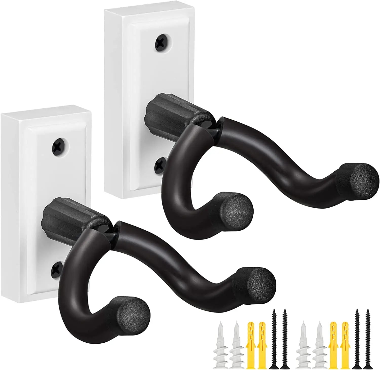2 Pack Guitar Wall Mount Hanger – For Acoustic, Electric Guitar, Bass, Mandolin, Banjo, Ukulele, Anti - Slip V - Shape Design - ZAMAR AUDIO SOLUTIONS