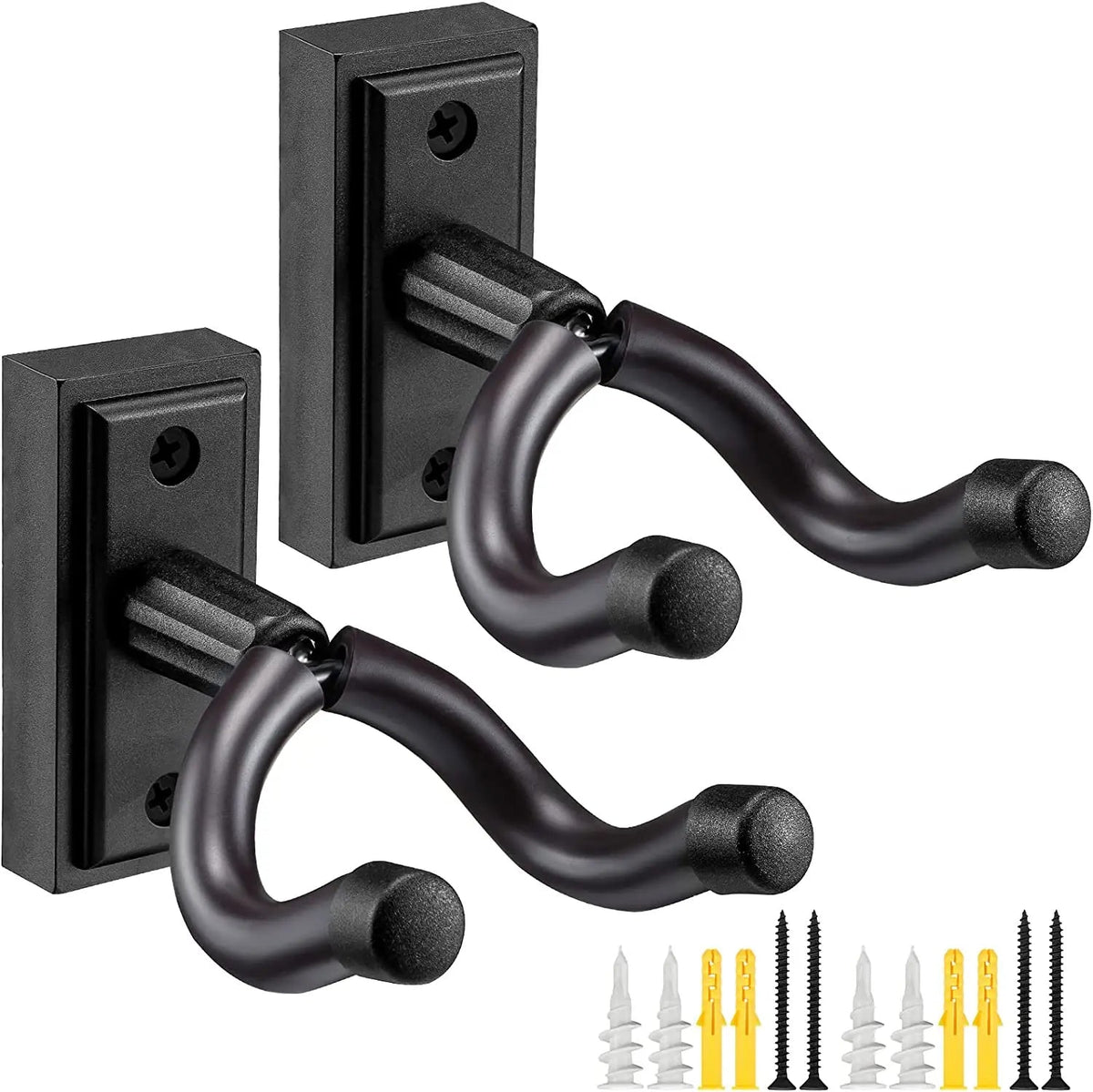 2 Pack Guitar Wall Mount Hanger – For Acoustic, Electric Guitar, Bass, Mandolin, Banjo, Ukulele, Anti-Slip V-Shape Design - ZAMAR AUDIO SOLUTIONS