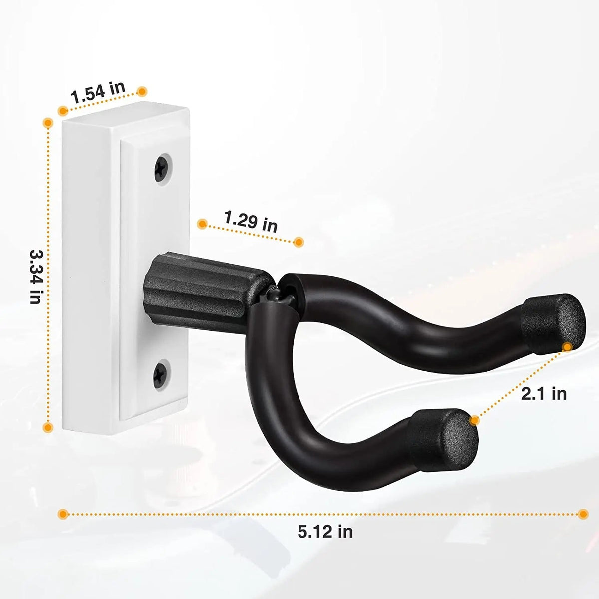 2 Pack Guitar Wall Mount Hanger – For Acoustic, Electric Guitar, Bass, Mandolin, Banjo, Ukulele, Anti-Slip V-Shape Design - ZAMAR AUDIO SOLUTIONS