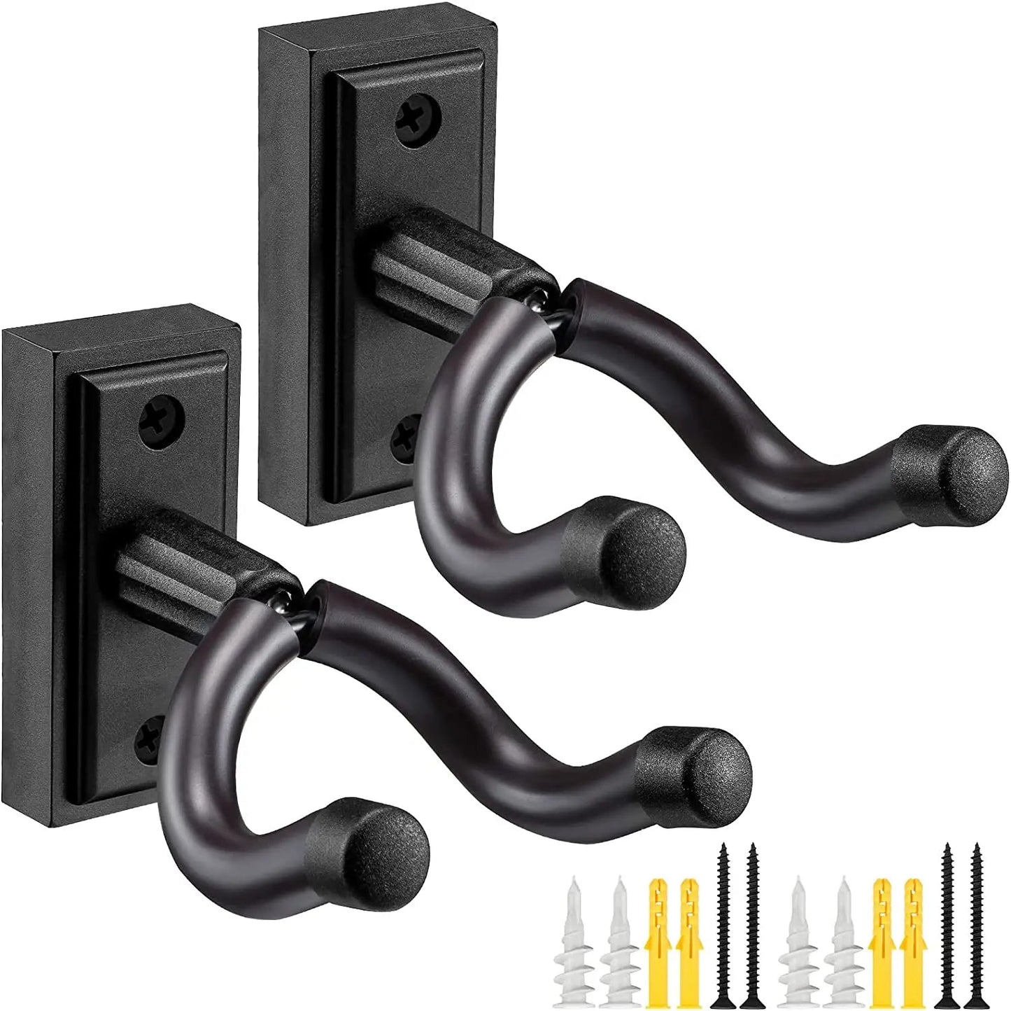 2 Pack Guitar Wall Mount Hanger – For Acoustic, Electric Guitar, Bass, Mandolin, Banjo, Ukulele, Anti - Slip V - Shape Design - ZAMAR AUDIO SOLUTIONS