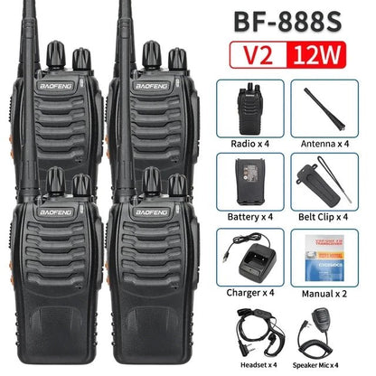 2/4PCS Baofeng BF - 888S V2 Walkie Talkie – Dual Band Portable Long Range UHF 400 - 470MHz Ham Two Way Radio with USB Charging for Hunting and Outdoor Activities - ZAMAR AUDIO SOLUTIONS