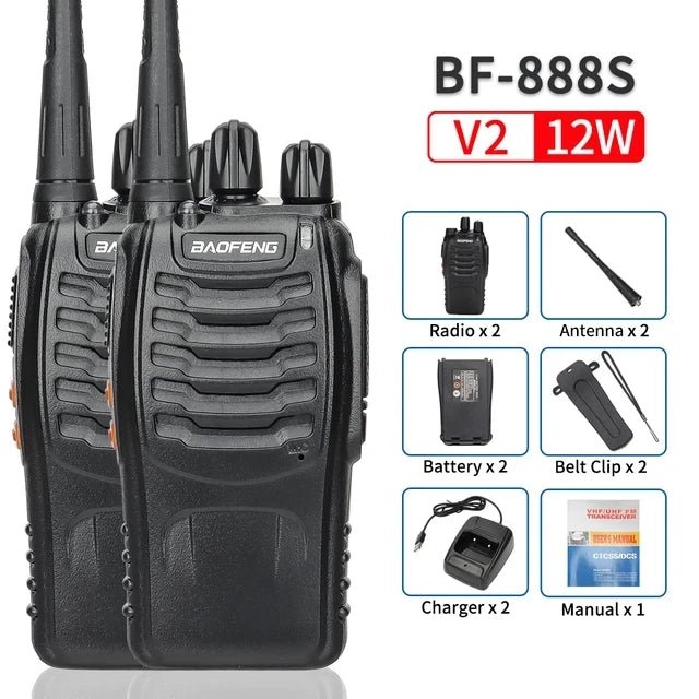 2/4PCS Baofeng BF-888S V2 Walkie Talkie – Dual Band Portable Long Range UHF 400-470MHz Ham Two Way Radio with USB Charging for Hunting and Outdoor Activities - ZAMAR AUDIO SOLUTIONS