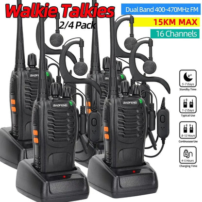 2/4PCS Baofeng BF - 888S V2 Walkie Talkie – Dual Band Portable Long Range UHF 400 - 470MHz Ham Two Way Radio with USB Charging for Hunting and Outdoor Activities - ZAMAR AUDIO SOLUTIONS
